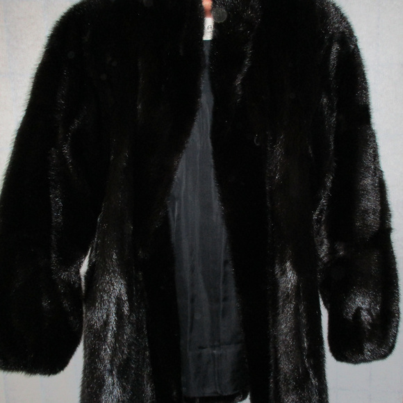 VTG 90S RANCH MINK JACKET  COAT KNEE LENGTH MEDIUM - Picture 2 of 8